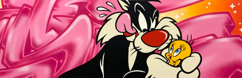 Original Painting 11291 * TWEETY BIRD AND SYLVESTER