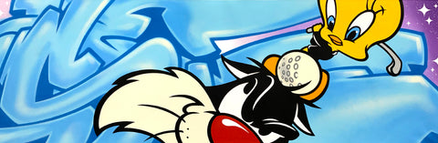 Original Painting 11337 * TWEETY BIRD AND SYLVESTER