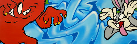 Original Painting 11364 * GOSSAMER and BUGS BUNNY