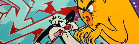 Original Painting 11367 * SYLVESTER and Monster TWEETY