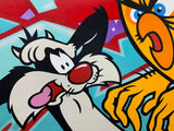 Original Painting 11367 * SYLVESTER and Monster TWEETY