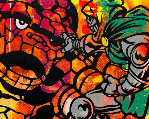Original Painting 11789 * THE THING VS DR DOOM