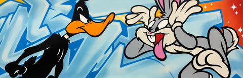 Original Painting 12053 * BUGS BUNNY and DAFFY DUCK