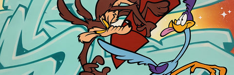 Original Painting 11348 * WILE E. COYOTE and BIP BIP